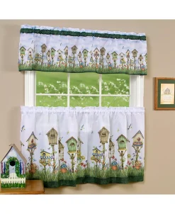 Achim Home Sweet Home Tier And Valance Window Curtain Set, 58x24