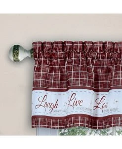 Achim Live, Love, Laugh Window Curtain Tier Pair And Valance Set, 58x24