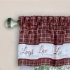 Achim Live, Love, Laugh Window Curtain Tier Pair And Valance Set, 58x36