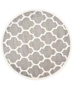 Safavieh Amherst Dark Gray And Beige 9' X 9' Round Area Rug