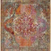 Safavieh Crystal Orange And Light Blue 5' X 5' Square Area Rug