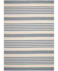 Safavieh Courtyard Beige And Blue 9' X 12' Sisal Weave Area Rug