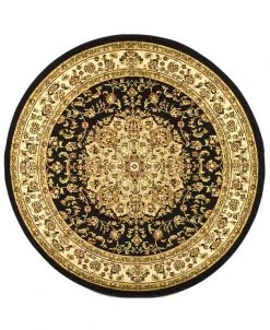 Safavieh Lyndhurst Black And Ivory 7' X 7' Round Area Rug
