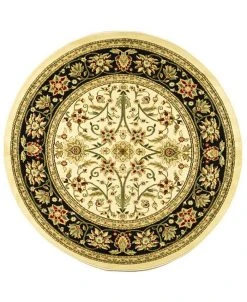 Safavieh Lyndhurst Ivory And Black 8' X 8' Round Area Rug