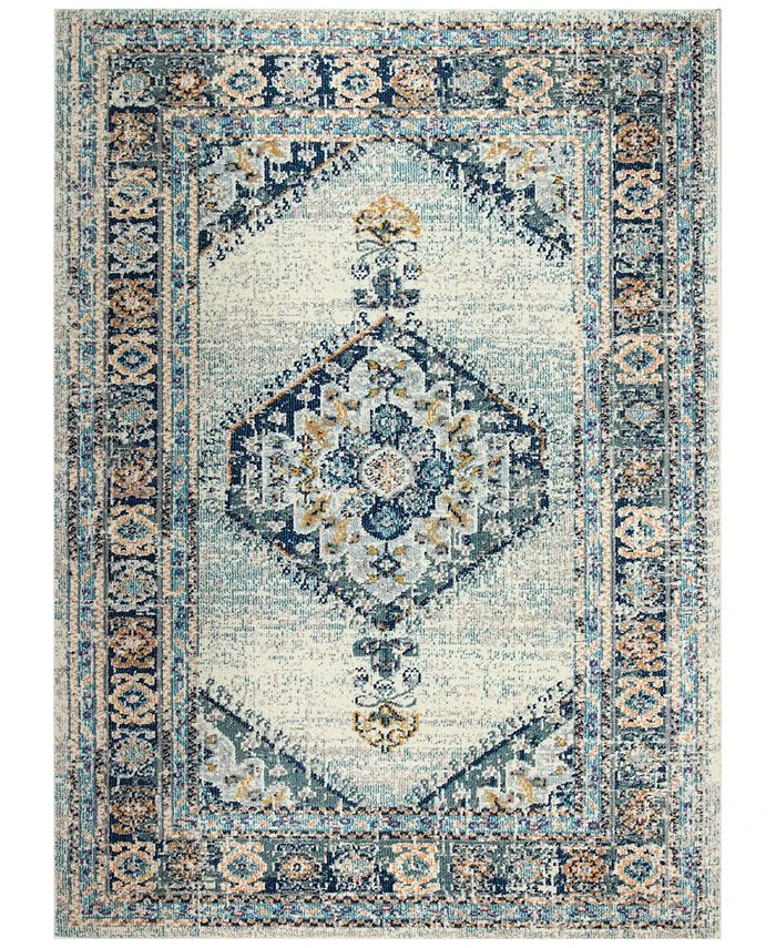 BB Rugs CLOSEOUT! Meza MEZ-102 Ivory/Blue 8'6 X 11'6 Area Rug 3 BB Rugs CLOSEOUT! Meza MEZ-102 Ivory/Blue 8'6 X 11'6 Area Rug