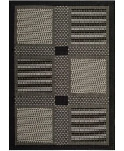 Safavieh Courtyard Black And Sand 2' X 3'7 Sisal Weave Area Rug