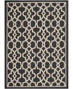 Safavieh Courtyard Black And Beige 6'7 X 9'6 Area Rug