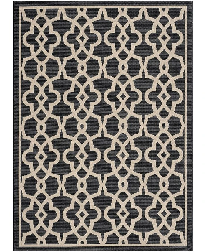 Safavieh Courtyard Black And Beige 6'7 X 9'6 Area Rug 3 Safavieh Courtyard Black And Beige 6'7 X 9'6 Area Rug