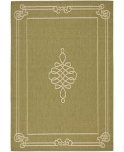 Safavieh Courtyard Green And Creme 2' X 3'7 Area Rug