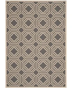 Safavieh Courtyard Anthracite And Beige 4' X 5'7 Area Rug