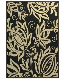 Safavieh Courtyard Black And Sand 2'3 X 14' Runner Area Rug