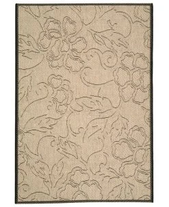 Safavieh Courtyard Sand And Black 9' X 12' Area Rug