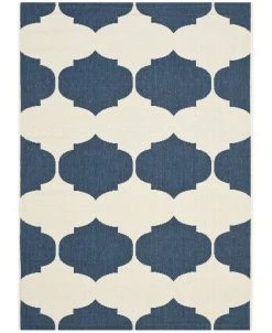 Safavieh Courtyard Beige And Navy 5'3 X 7'7 Area Rug