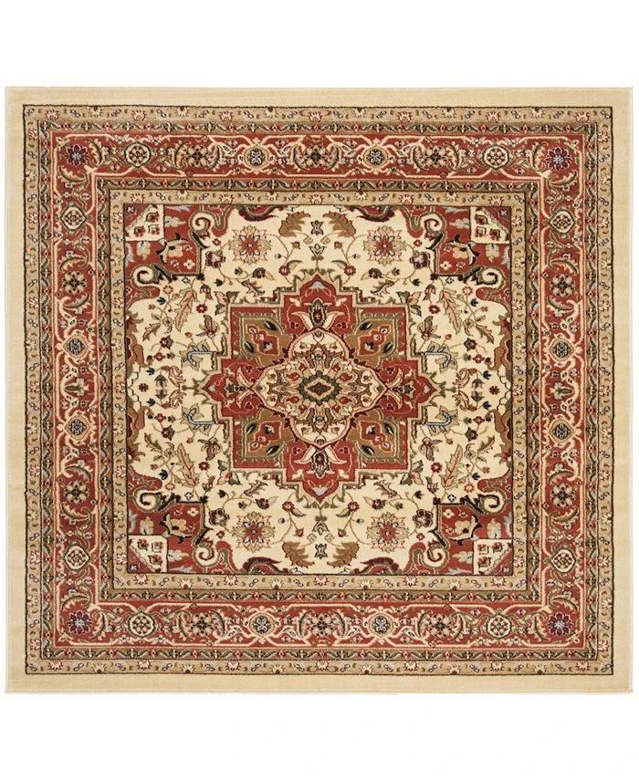 Safavieh Lyndhurst Ivory And Rust 8' X 8' Square Area Rug 3 Safavieh Lyndhurst Ivory And Rust 8' X 8' Square Area Rug