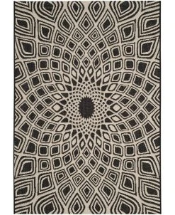 Safavieh Courtyard Black And Beige 8' X 11' Sisal Weave Area Rug