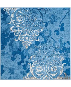 Safavieh Adirondack Light Blue And Dark Blue 8' X 8' Square Area Rug