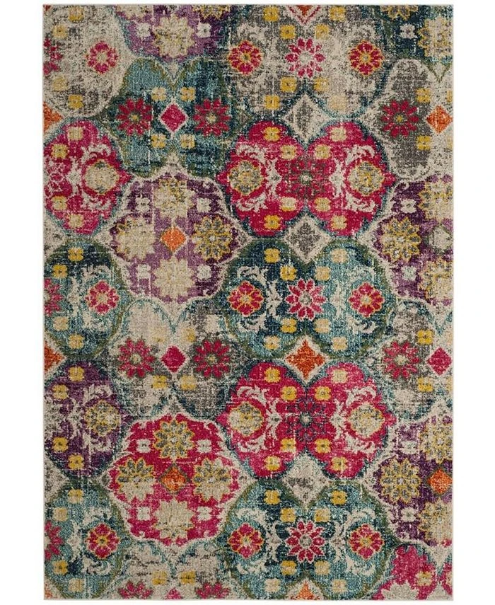 Safavieh Monaco Gray And Fuchsia 6'7 X 9'2 Area Rug 3 Safavieh Monaco Gray And Fuchsia 6'7 X 9'2 Area Rug
