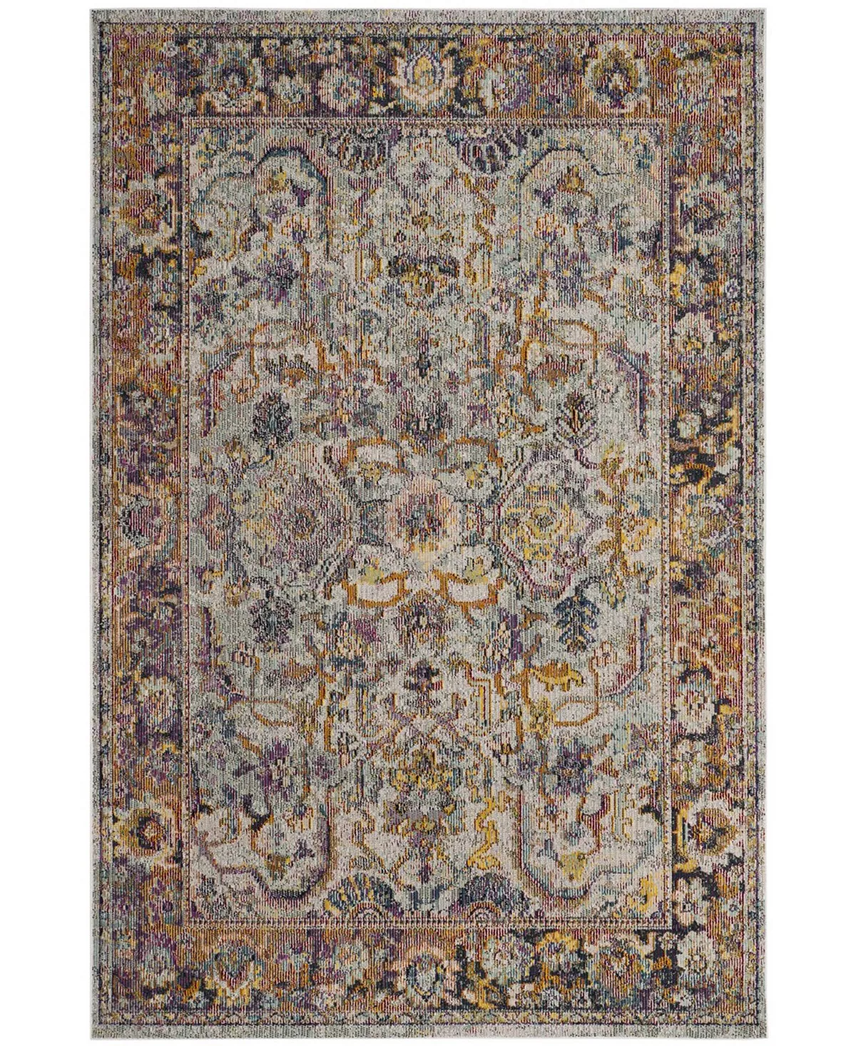 Safavieh Crystal Light Blue And Orange 2'2 X 7' Runner Area Rug 5 Safavieh Crystal Light Blue And Orange 2'2 X 7' Runner Area Rug - Image 3