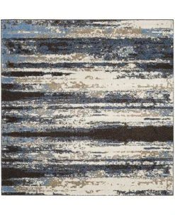 Safavieh Retro Cream And Blue 4' X 4' Square Area Rug