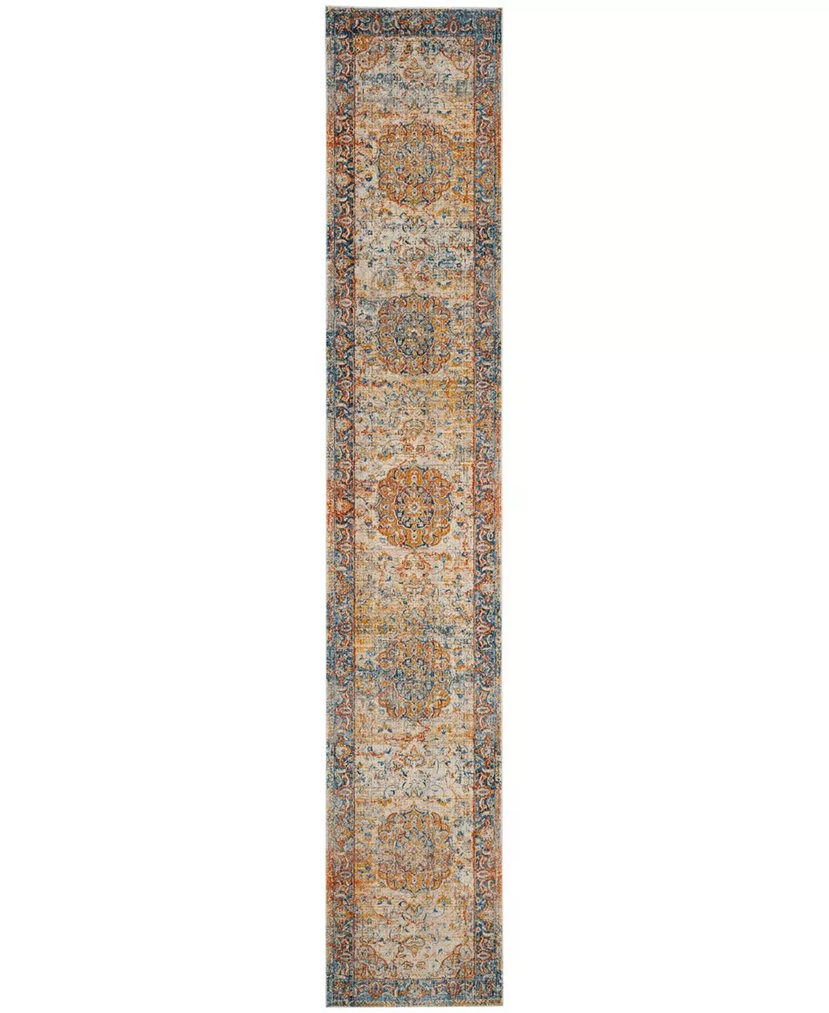 Safavieh Vintage Persian Blue And Multi 2'2 X 14' Runner Area Rug 4 Safavieh Vintage Persian Blue And Multi 2'2 X 14' Runner Area Rug - Image 2