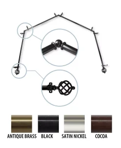 Rod Desyne Twist 4-Sided Bay Curtain Rod 13/16 Inch Dia 19 Rod Desyne Twist 4-Sided Bay Curtain Rod 13/16 Inch Dia -Chic Home Store 11864063 fpx