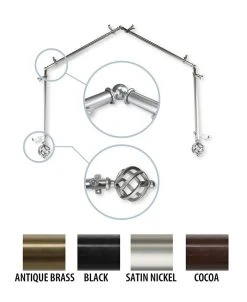 Rod Desyne Twist 4-Sided Bay Curtain Rod 13/16 Inch Dia 15 Rod Desyne Twist 4-Sided Bay Curtain Rod 13/16 Inch Dia -Chic Home Store 11864065 fpx