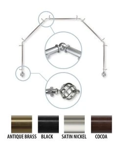 Rod Desyne Twist 5-Sided Bay Curtain Rod 13/16 Inch Dia -Chic Home Store 11864068 fpx