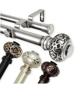 Rod Desyne Maple Double Curtain Rod 1 OD 66-120 Inch -Chic Home Store 11864144 fpx