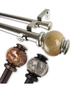 Rod Desyne Marble Double Curtain Rod 1 OD 120-170 Inch -Chic Home Store 11864190 fpx