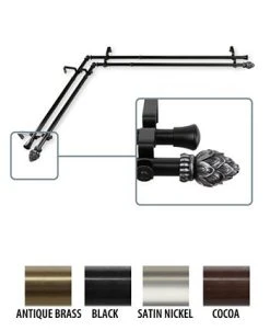 Rod Desyne Bud Corner Window Double Curtain Rod 0.8125 Diameter 28 - 48 -Chic Home Store 11864450 fpx