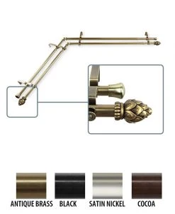 Rod Desyne Bud Corner Window Double Curtain Rod 0.8125 Diameter 66 - 120 -Chic Home Store 11864456 fpx
