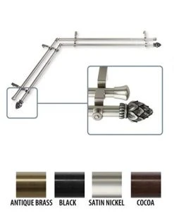 Rod Desyne Bud Corner Window Double Curtain Rod 0.8125 Diameter 48 - 84 -Chic Home Store 11864459 fpx