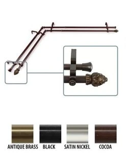 Rod Desyne Bud Corner Window Double Curtain Rod 0.8125 Diameter 28 - 48 -Chic Home Store 11864462 fpx