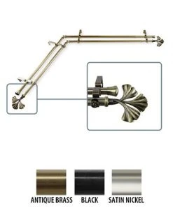 Rod Desyne Fortune Double Corner Curtain Rod 13/16 Inch Dia 48-84 Inch 16 Rod Desyne Fortune Double Corner Curtain Rod 13/16 Inch Dia 48-84 Inch -Chic Home Store 11864487 fpx