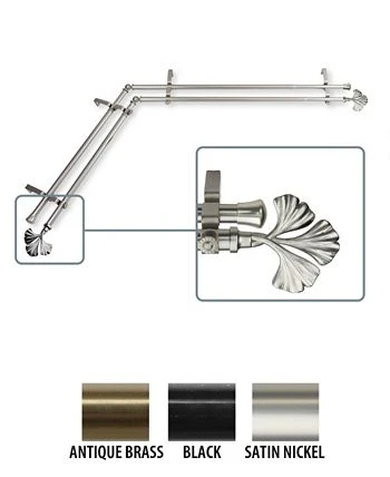 Rod Desyne Fortune Double Corner Curtain Rod 13/16 Inch Dia 66-120 Inch 4 Rod Desyne Fortune Double Corner Curtain Rod 13/16 Inch Dia 66-120 Inch - Image 2