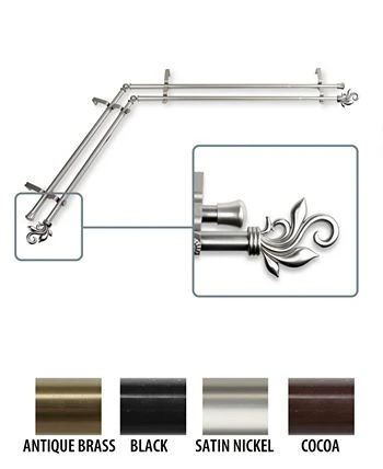 Rod Desyne Lilah Double Corner Curtain Rod 13/16 Inch Dia 120-170 Inch 7 Rod Desyne Lilah Double Corner Curtain Rod 13/16 Inch Dia 120-170 Inch - Image 5