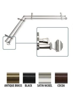 Rod Desyne Marion Corner Window Double Curtain Rod 0.8125 Diameter 66 - 120 -Chic Home Store 11864520 fpx