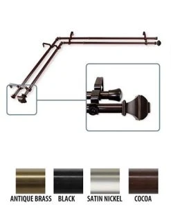 Rod Desyne Marion Corner Window Double Curtain Rod 0.8125 Diameter 66 - 120 -Chic Home Store 11864524 fpx