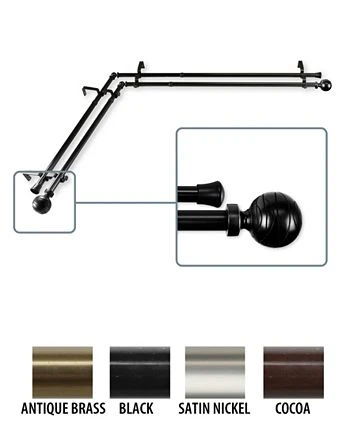 Rod Desyne Arman Corner Window Double Curtain Rod 0.8125 Diameter 48 - 84 5 Rod Desyne Arman Corner Window Double Curtain Rod 0.8125 Diameter 48 - 84 - Image 3