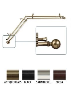 Rod Desyne Arman Corner Window Double Curtain Rod 0.8125 Diameter 66 - 120 -Chic Home Store 11864548 fpx