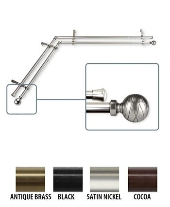 Rod Desyne Arman Corner Window Double Curtain Rod 0.8125 Diameter 28 - 48 7 Rod Desyne Arman Corner Window Double Curtain Rod 0.8125 Diameter 28 - 48 - Image 5