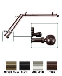 Rod Desyne Arman Corner Window Double Curtain Rod 0.8125 Diameter 28 - 48 17 Rod Desyne Arman Corner Window Double Curtain Rod 0.8125 Diameter 28 - 48 -Chic Home Store 11864554 fpx