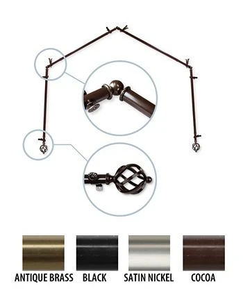 Rod Desyne Twist 4-Sided Bay Curtain Rod 13/16 Inch Dia 4 Rod Desyne Twist 4-Sided Bay Curtain Rod 13/16 Inch Dia - Image 2