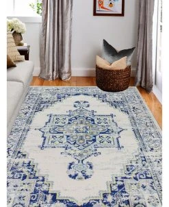 BB Rugs CLOSEOUT! Cassius CSS-507 Ivory/Blue 5' X 7'6 Area Rug -Chic Home Store 11922265 fpx