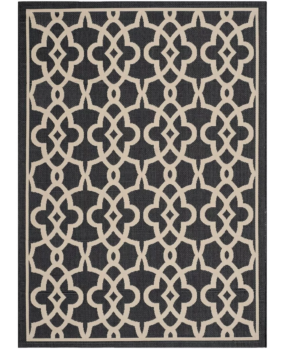 Safavieh Courtyard Black And Beige 6'7 X 9'6 Area Rug 4 Safavieh Courtyard Black And Beige 6'7 X 9'6 Area Rug - Image 2