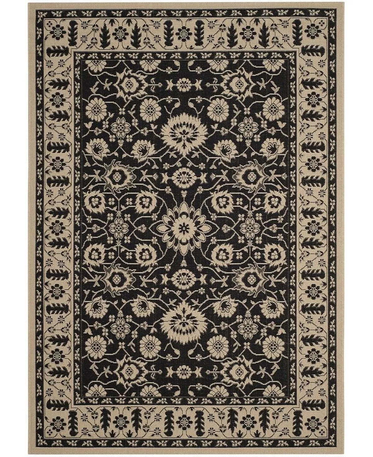 Safavieh Courtyard Black And Creme 5'3 X 7'7 Sisal Weave Area Rug 7 Safavieh Courtyard Black And Creme 5'3 X 7'7 Sisal Weave Area Rug - Image 5