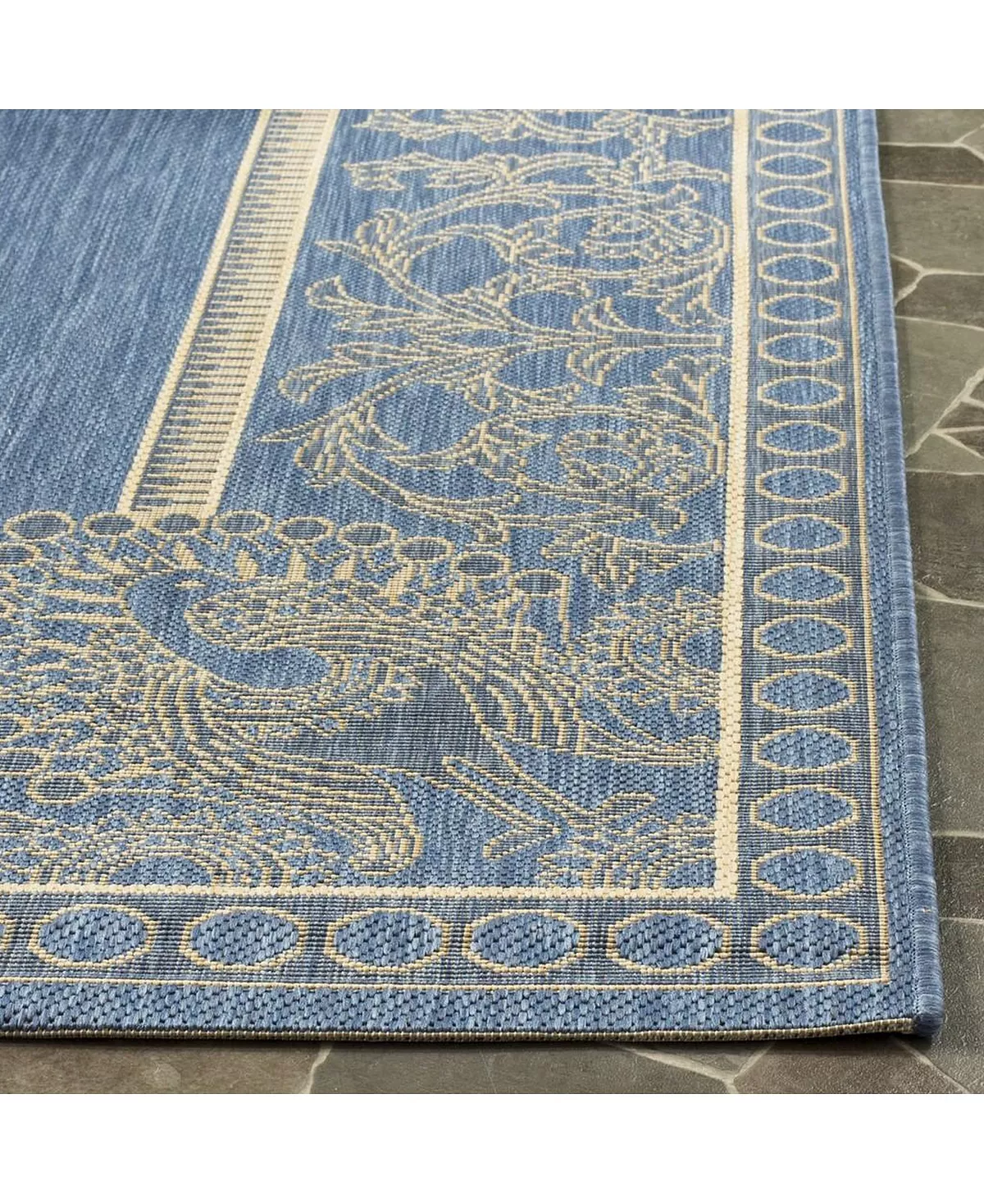 Safavieh Courtyard Blue And Natural 2'3 X 14' Runner Area Rug 4 Safavieh Courtyard Blue And Natural 2'3 X 14' Runner Area Rug - Image 2