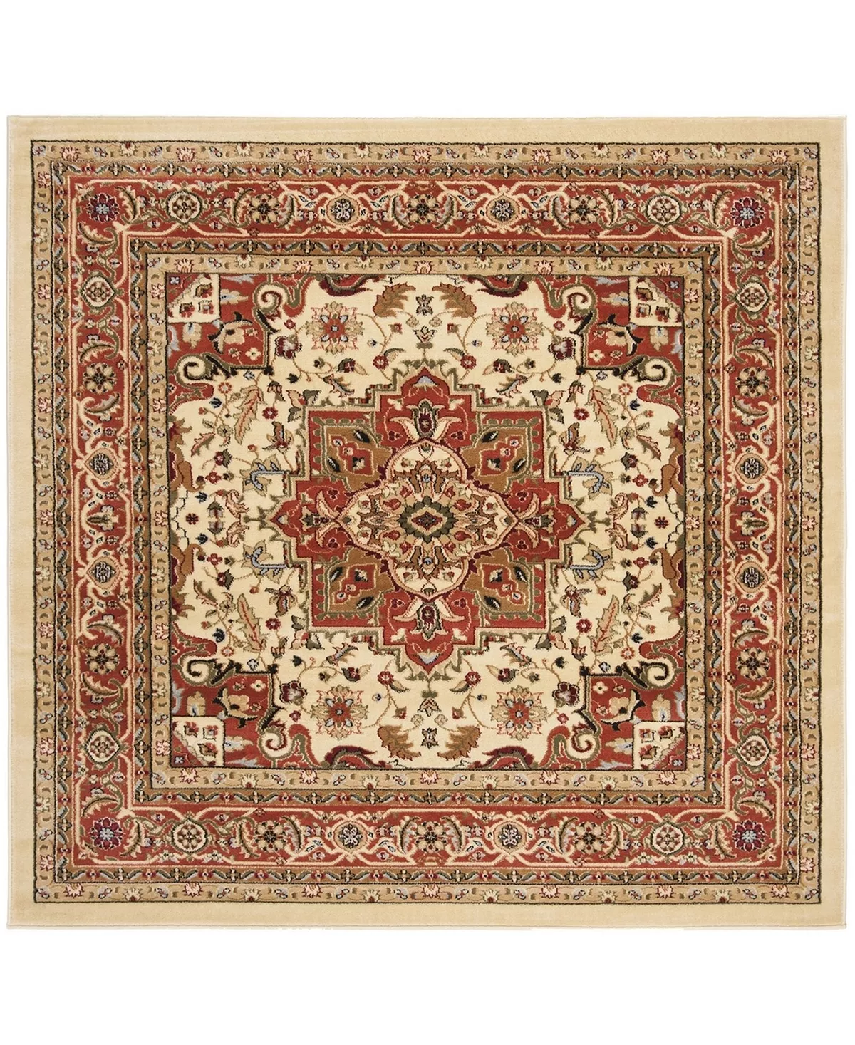 Safavieh Lyndhurst Ivory And Rust 8' X 8' Square Area Rug 5 Safavieh Lyndhurst Ivory And Rust 8' X 8' Square Area Rug - Image 3