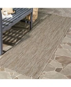 Safavieh Courtyard Natural And Black 2'3 X 12' Runner Area Rug