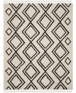Safavieh Moroccan Fringe Shag Cream And Charcoal 8' X 10' Area Rug